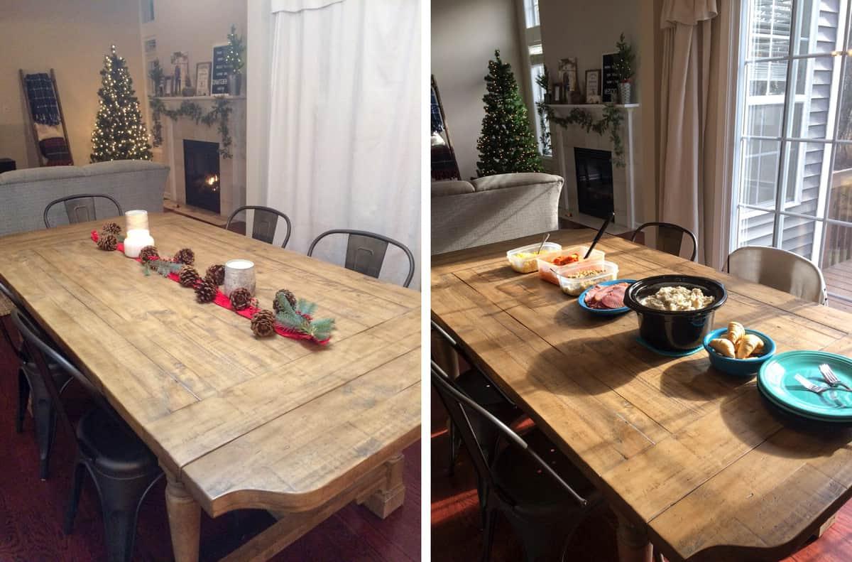 Pranzo e cena del Ringraziamento, con la cena più curata.