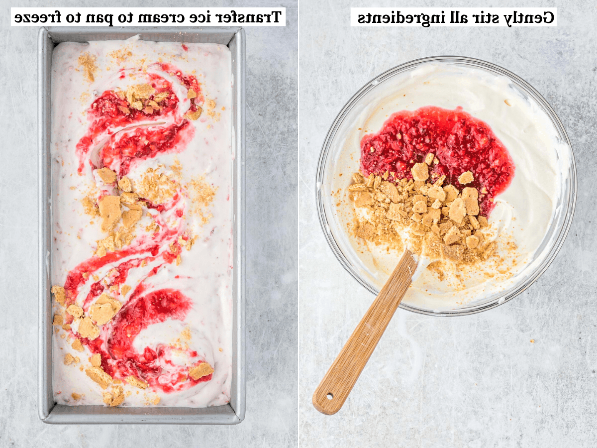 Migliore Gelato al Cheesecake alla Fragola 6 Processo di preparazione del gelato cheesecake alle fragole senza gelatiera