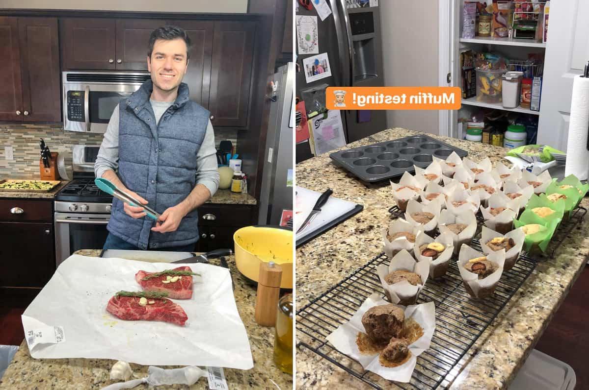 Muffin appena sfornati e Ryan che griglia