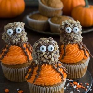 Cupcakes Ragno di Zucca e Noci 7 Cupcake ragno di zucca e noci per Halloween!