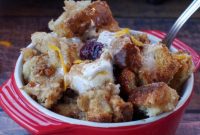 Festive Cranberry Bread Pudding