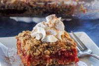 Zesty Rhubarb Crumble Bars