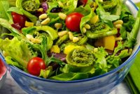 Spring Fiddlehead Salad with Tangy Blackberry Vinaigrette