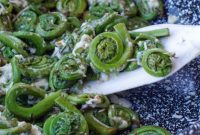 Cheesy Fiddlehead Sauté