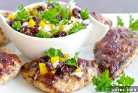 Maple Cranberry Glazed Grilled Chicken with Zesty Cranberry Salsa