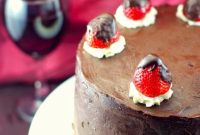 Velvet Red Wine Chocolate Strawberry Cake