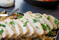Cranberry Quinoa Stuffed Crockpot Turkey Breast