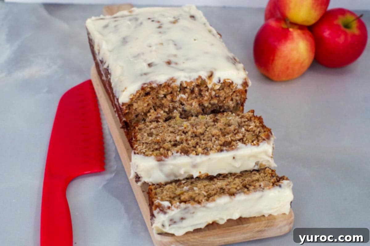 apple bread on a wooden cutting board