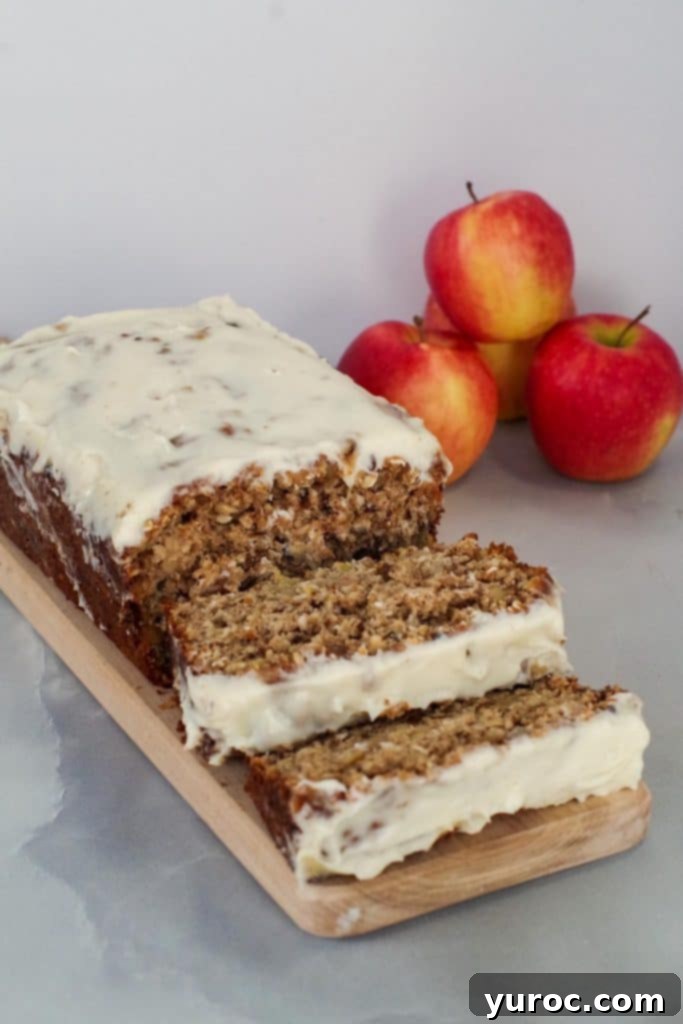 apple bread on a wooden cutting board
