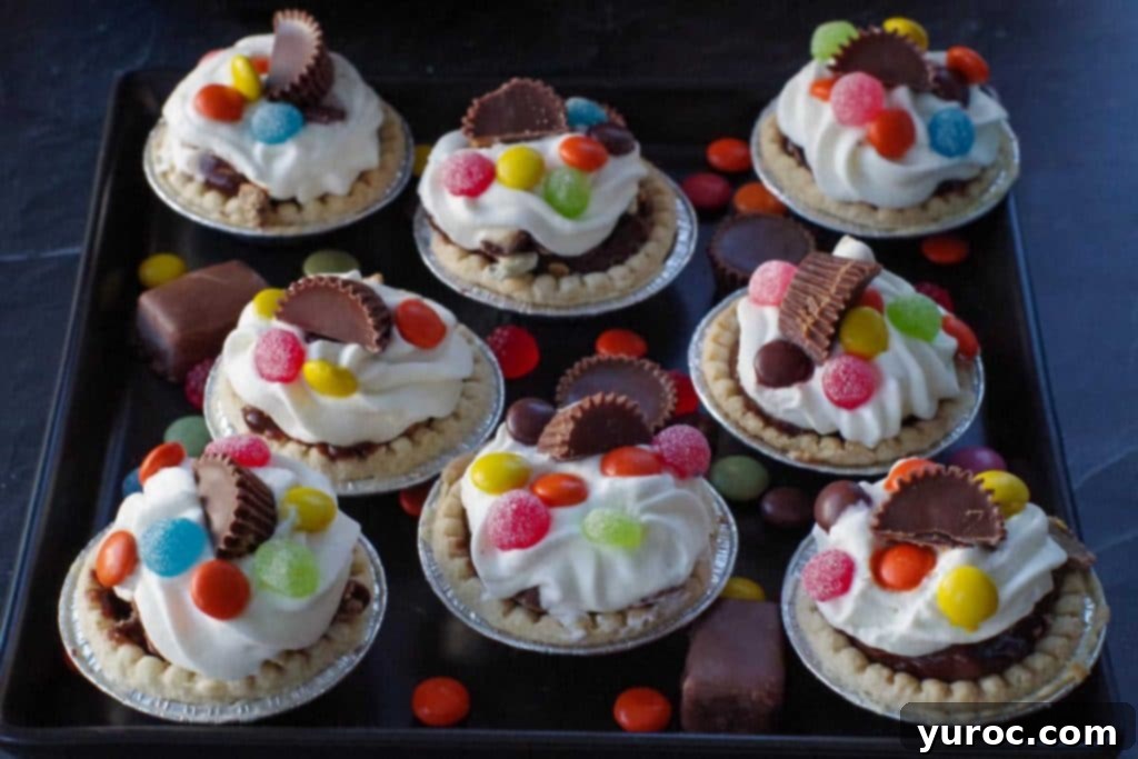 Halloween Candy Remix Tarts 2 8 Leftover Halloween Candy Tarts on a black platter with candy