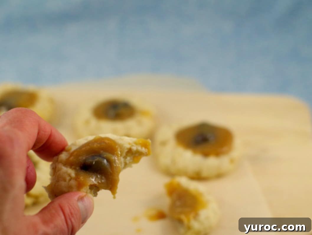 Butter Tart Thumbprint Cookies | easy butter tart filling - Foodmeanderings.com