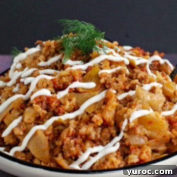 Hearty lazy slow cooker cabbage rolls served in a warm, inviting bowl, ready to be enjoyed.