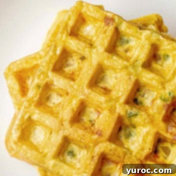 2 Denver Omelette Waffles on white surface