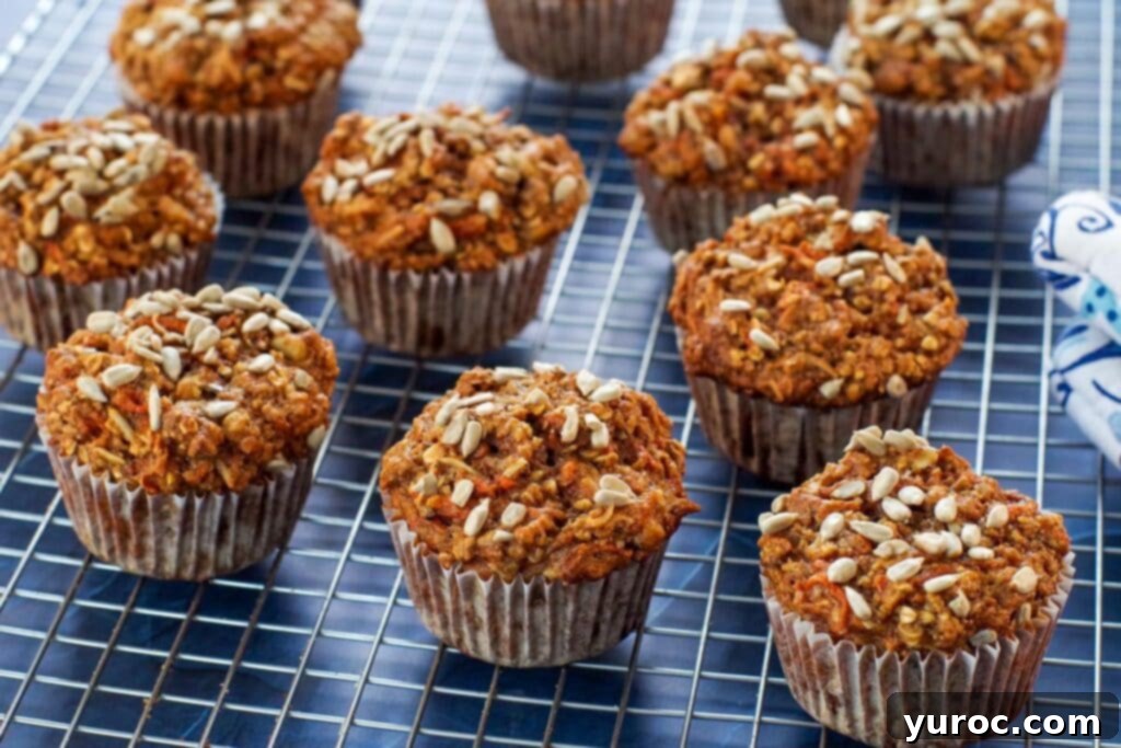 healthy morning glory muffins on a wire rack