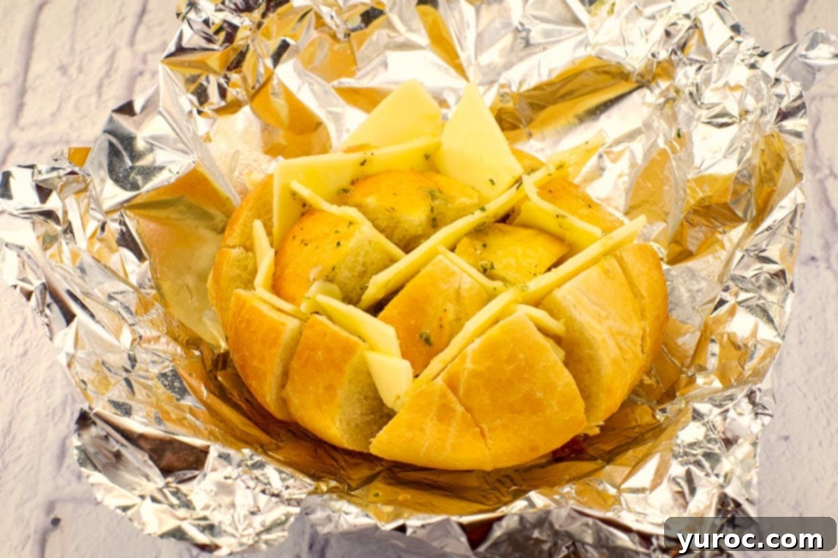 pull apart being made, sitting on foil
