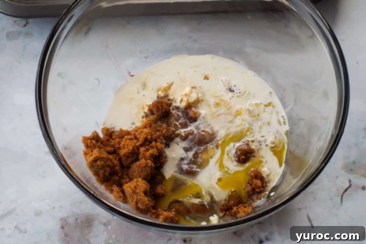 all ingredients in glass bowl, in order given