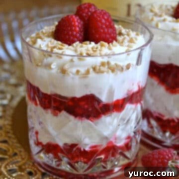 cranachan in a glass, with another glass of cranachan behind it