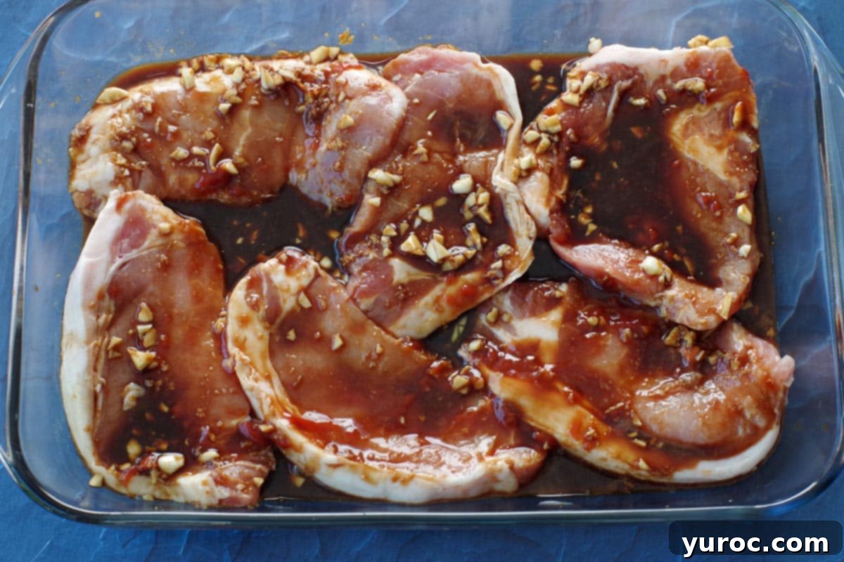 soy ginger lemon marinade poured over porik