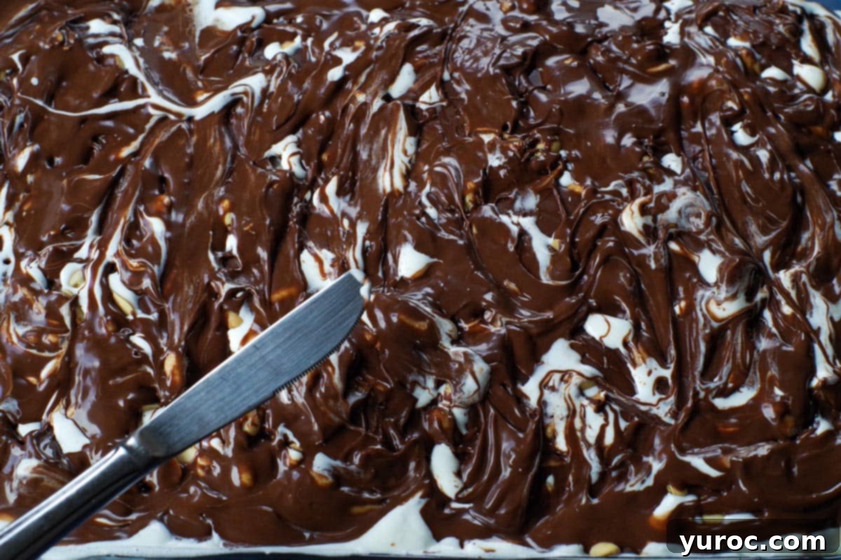 magic shell poured over ice cream and peanuts and swirled