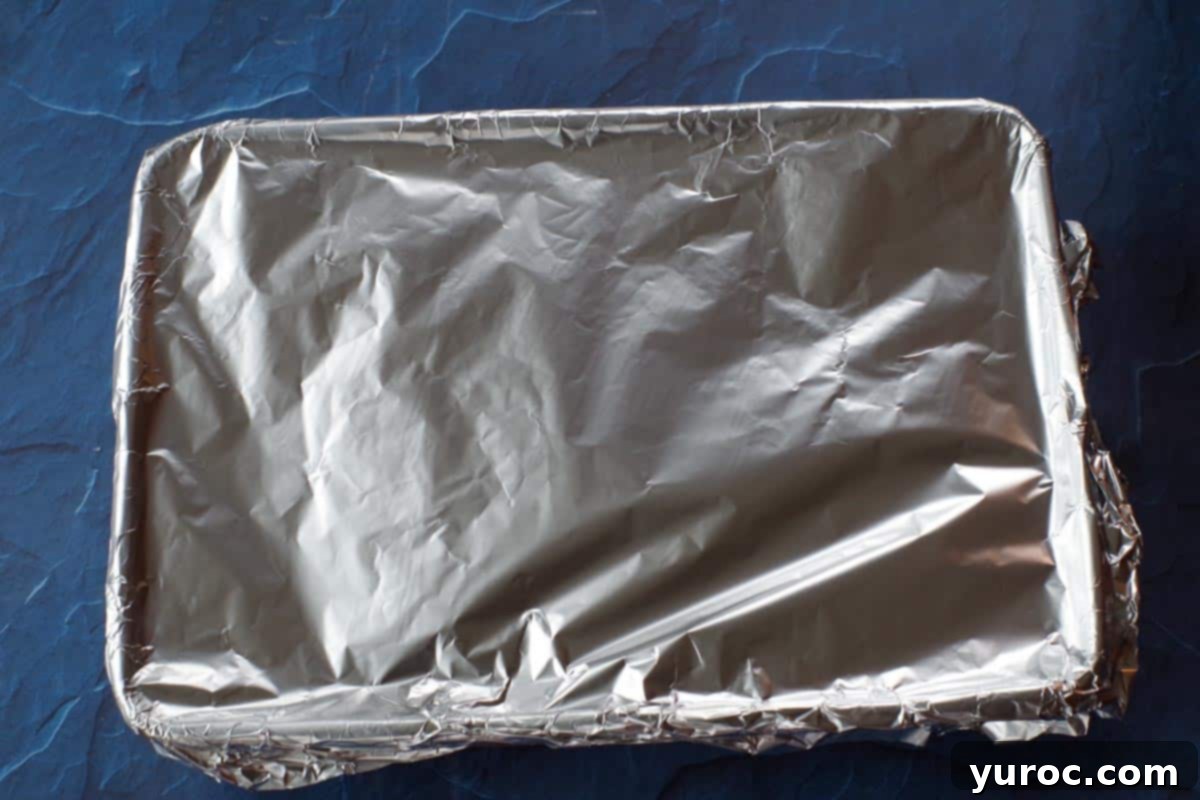 pan covered with aluminum foil