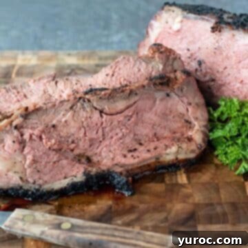 Smoked New York Strip on a cutting board