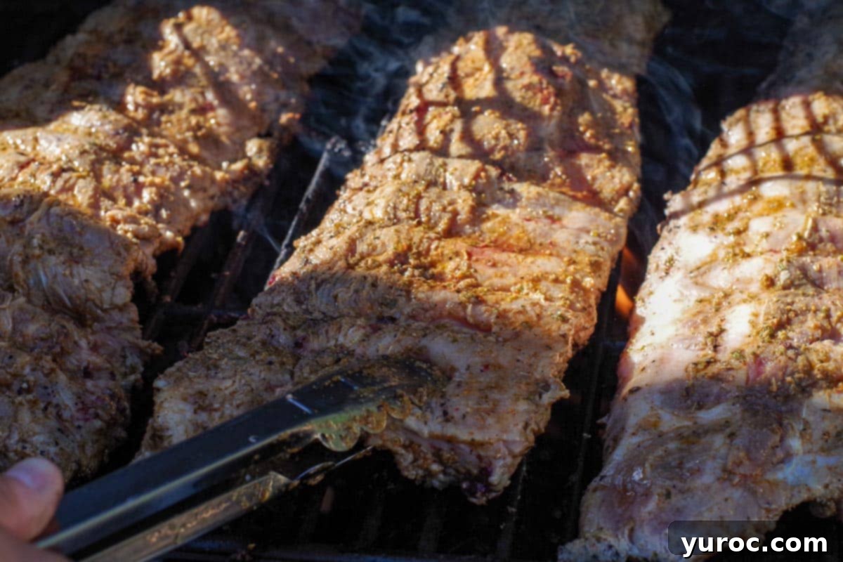raw ribs on grill