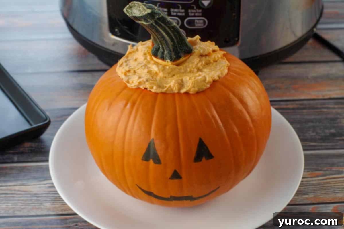 stem placed on top of buffalo chicken dip