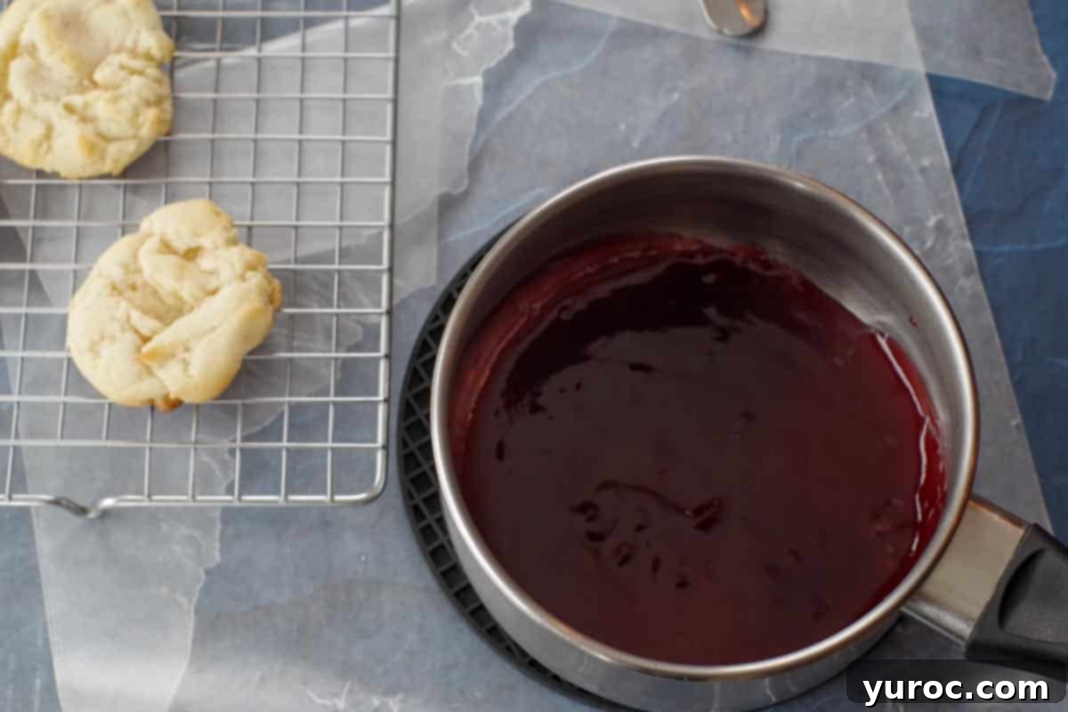 jam melted in small saucepan