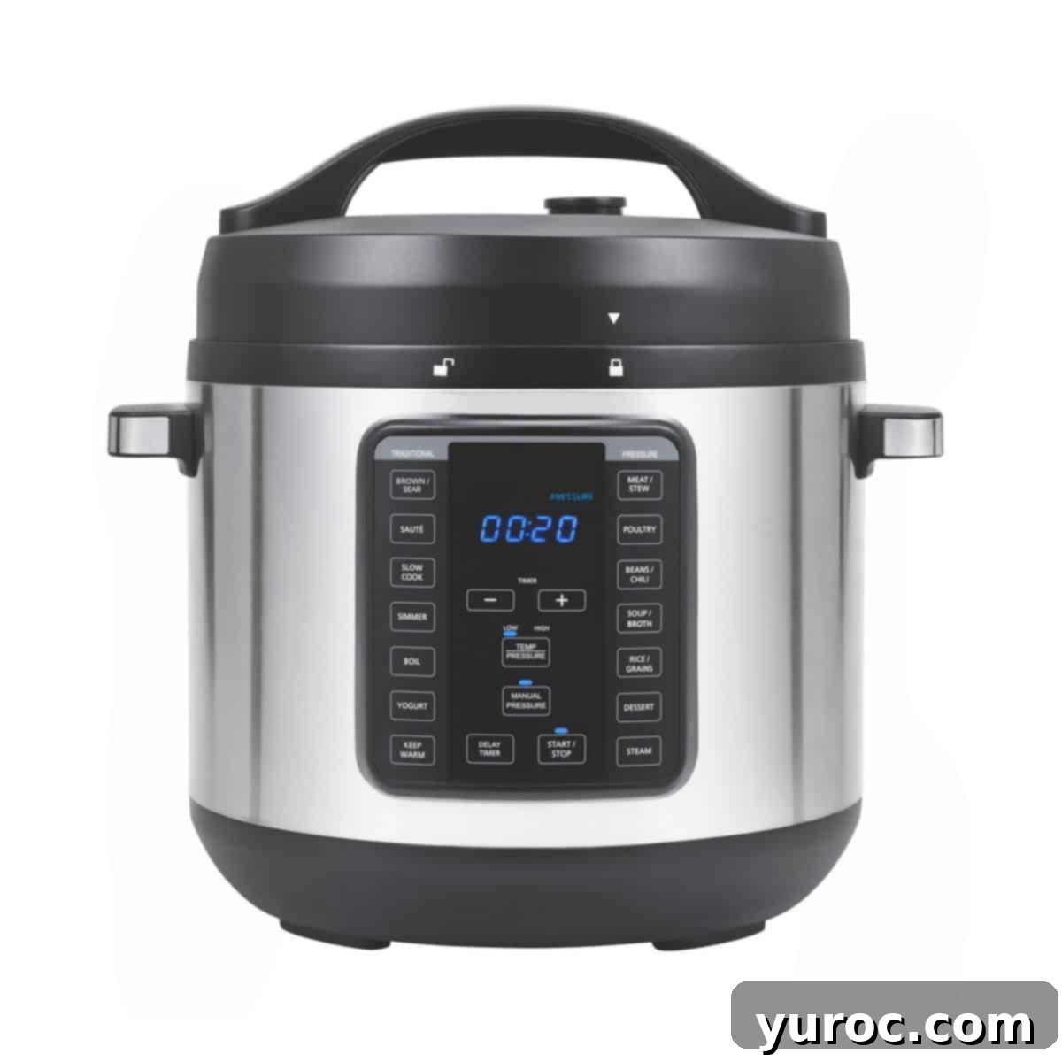 instant pot on with white background