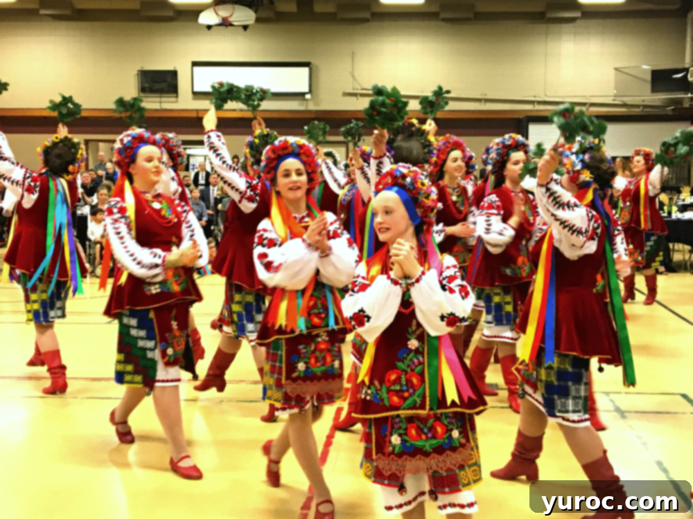 kids doing Ukrainian hopak dance at malanka