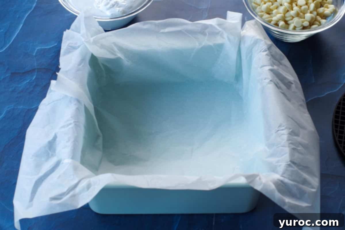 pan lined with parchment paper