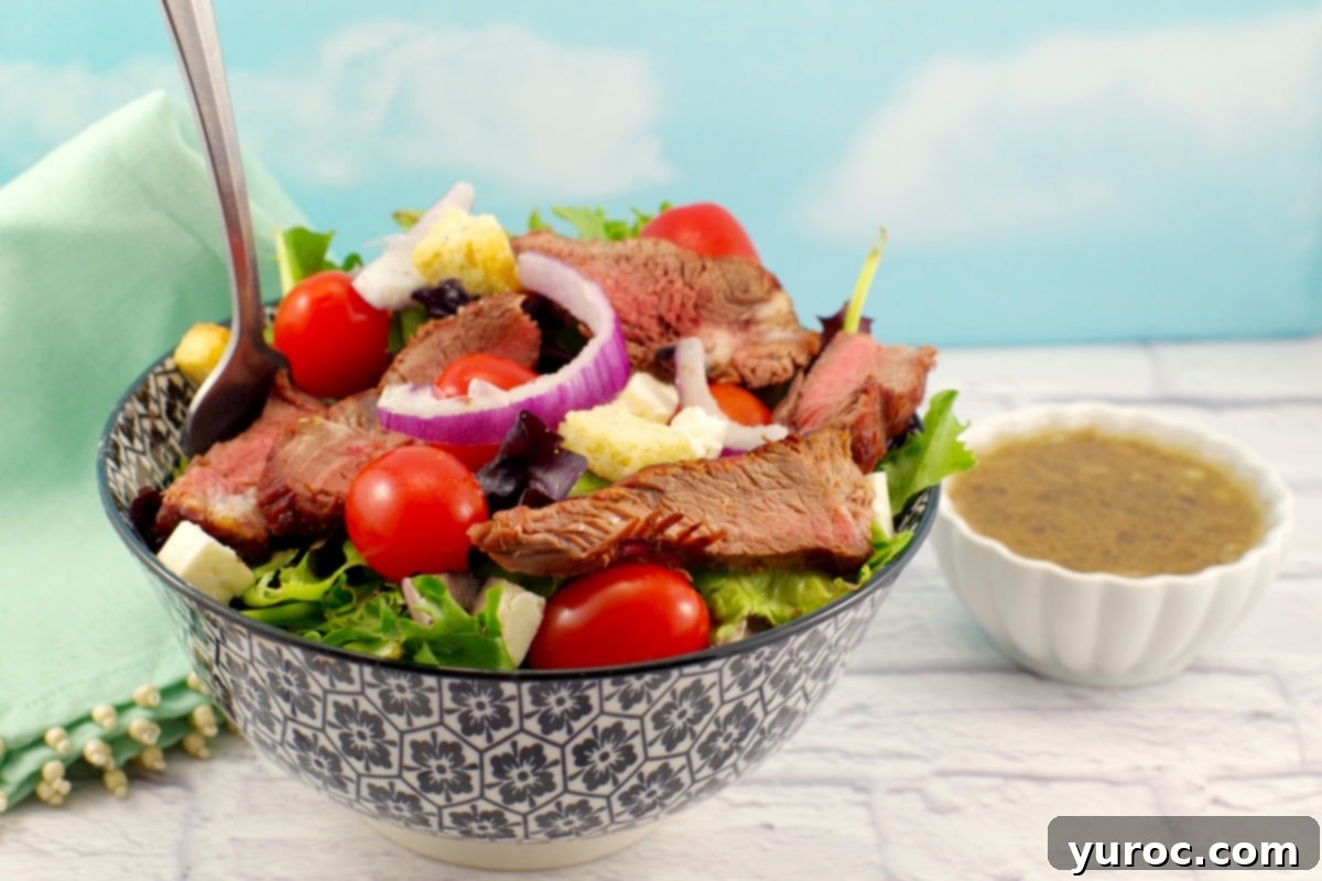 Healthy Grilled Steak Salad | Moxie's copycat - Foodmeanderings.com