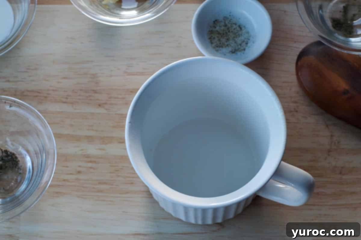 meal mug sprayed with non-stick cooking spray
