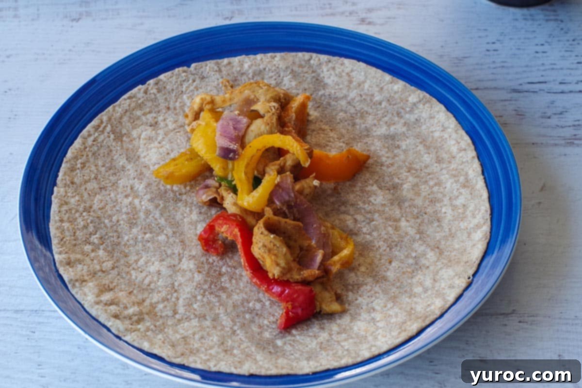filling add to center of the tortilla