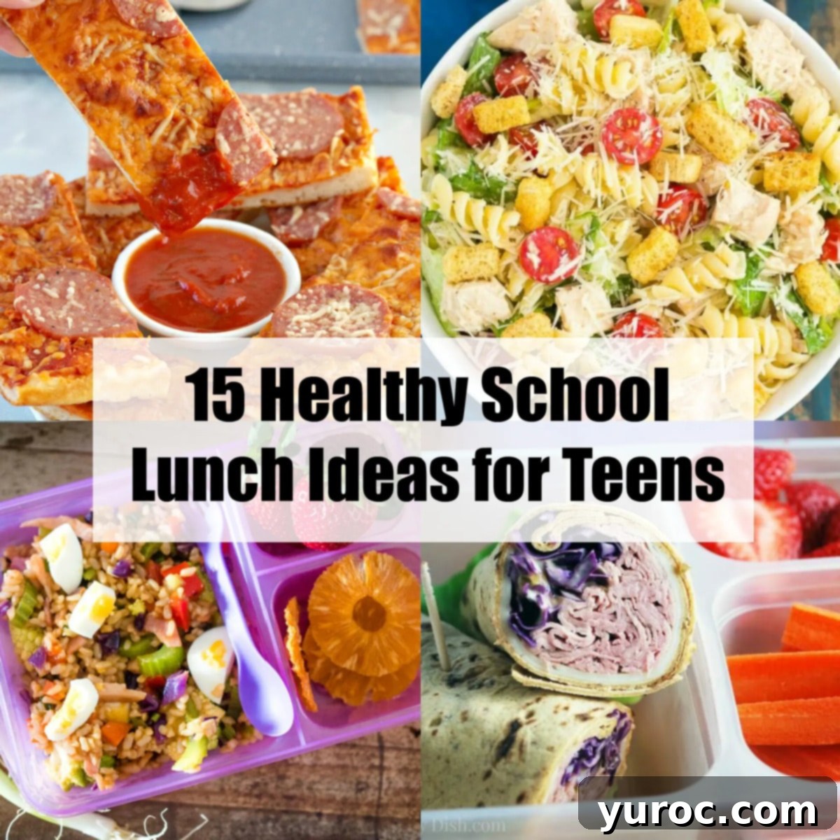 Grab-and-Go Cereal Cookies for School 13 collage of 4 photos of healthy school lunch ideas for teens