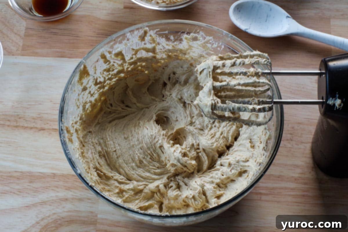 Grab-and-Go Cereal Cookies for School 6 eggs beaten into creamed butter and sugar in glass bowl