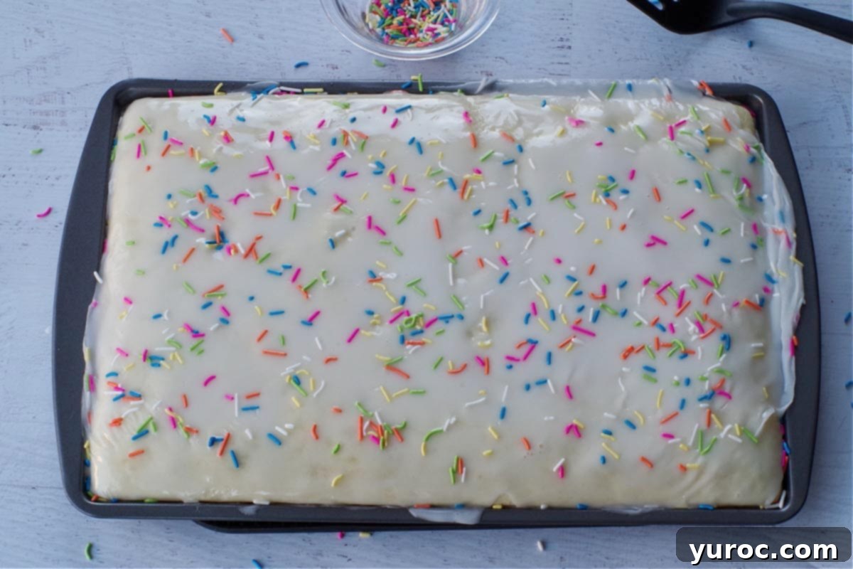 sprinkles on glazed pancakes