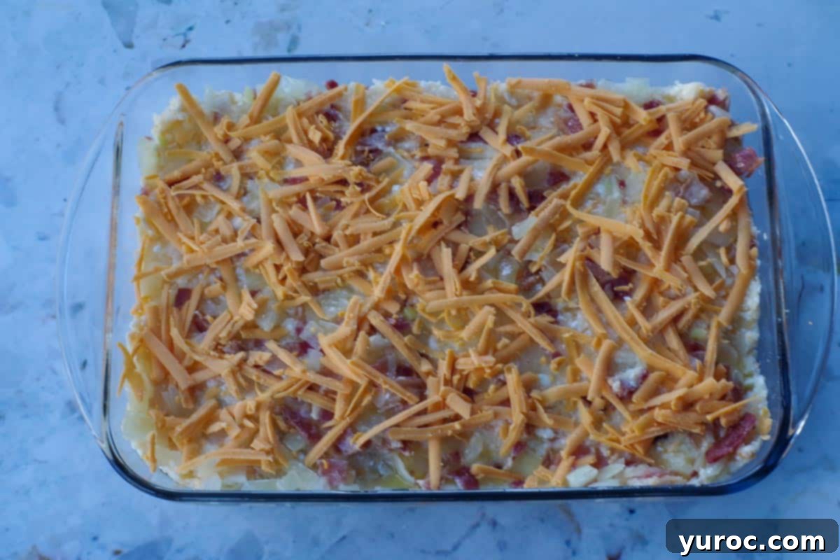 Easy Weeknight Pierogi Casserole 13 remaining ½ cup of cheese sprinkled over top of final layer