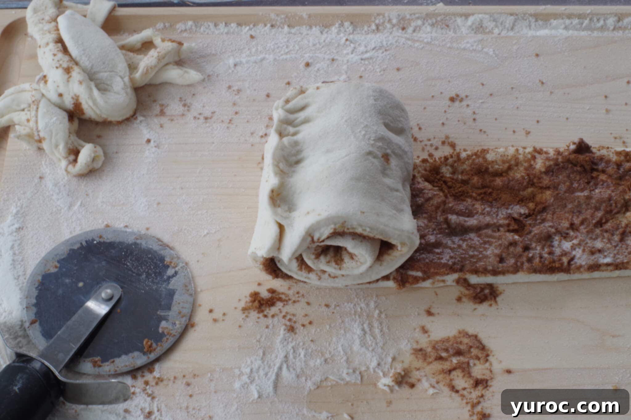 Healthy Cinnamon Swirl Mug Treat 13 seams of each strip pinched together
