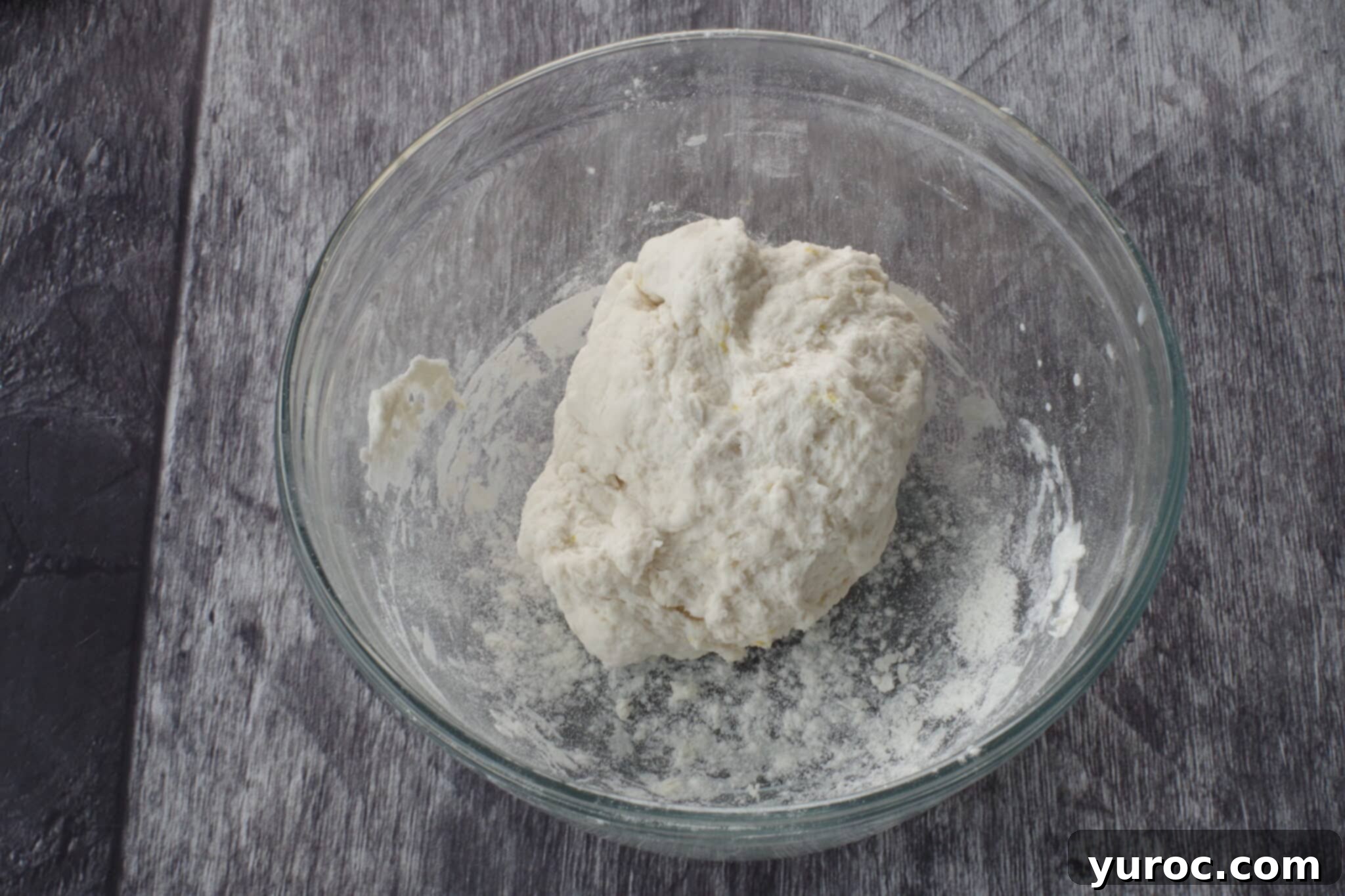 Healthy Cinnamon Swirl Mug Treat 4 dough mixed together in glass bowl