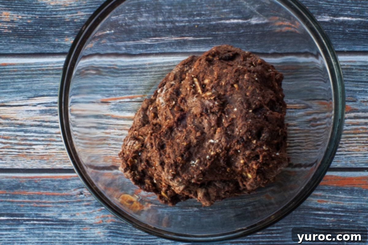 biscotti dough in glass bowl