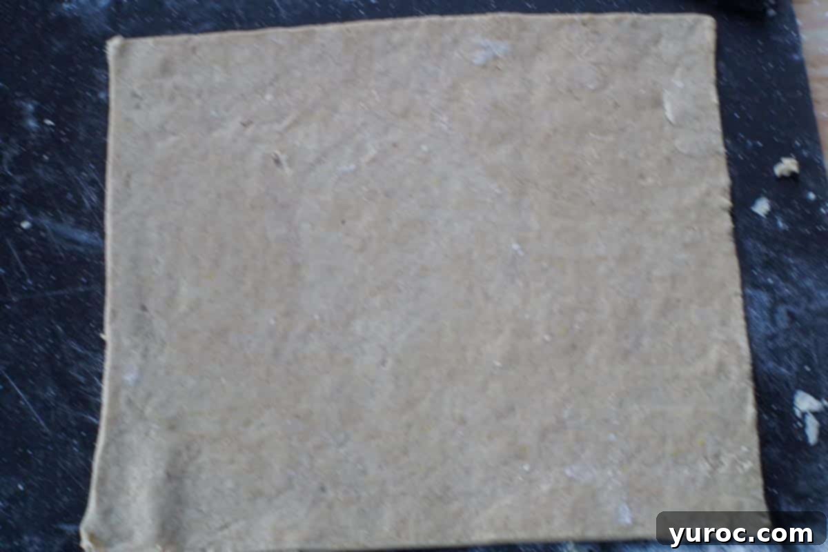 edges of dough trimmed off
