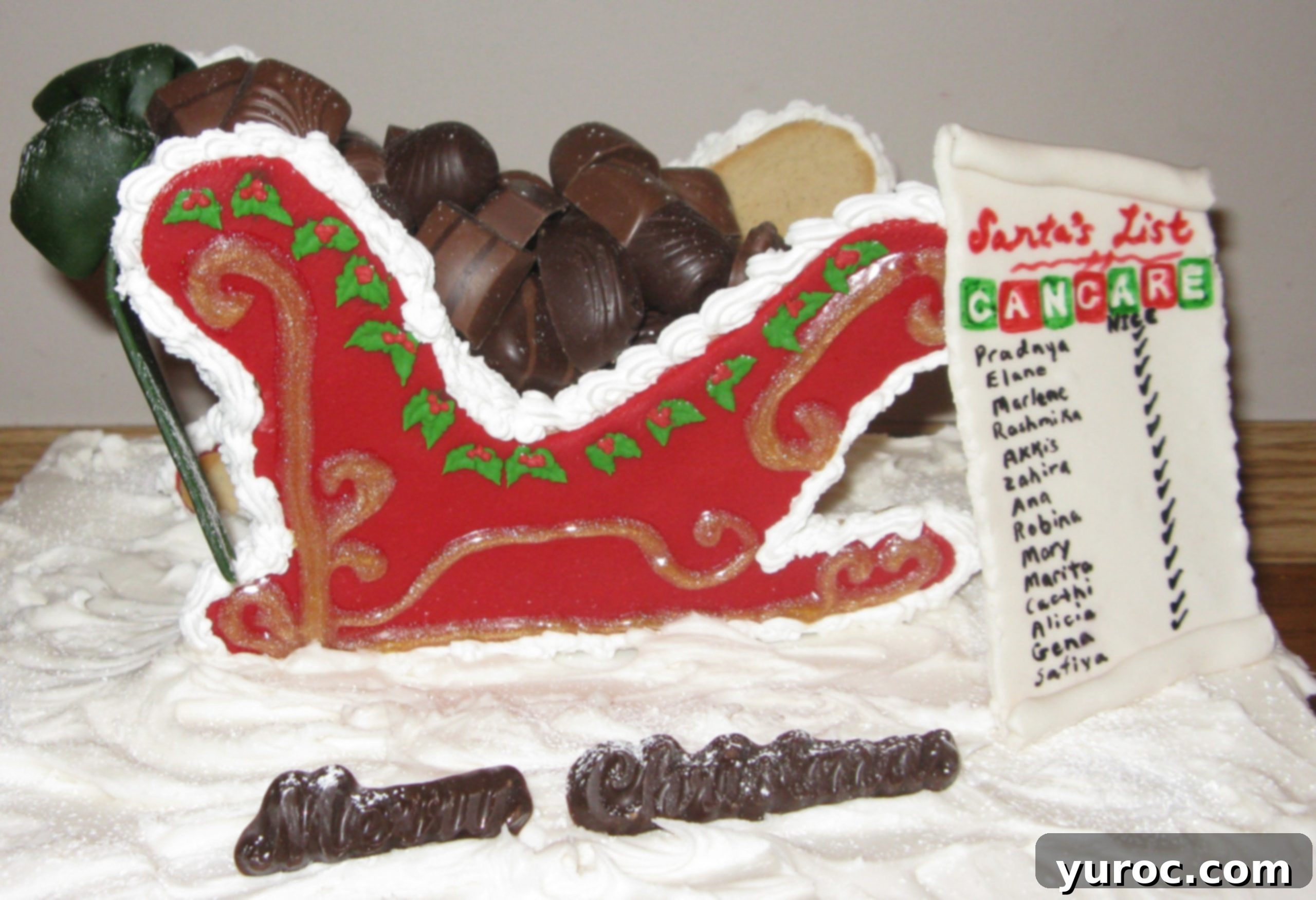 gingerbread sled filled with chocolate