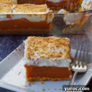 Effortless Pumpkin Perfection 18 A close-up of a layered pumpkin delight on a white plate, showcasing its distinct layers and appealing texture.