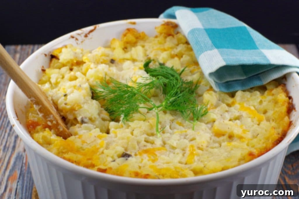 Potatoes Romanoff | with mushroom soup - foodmeanderings.com