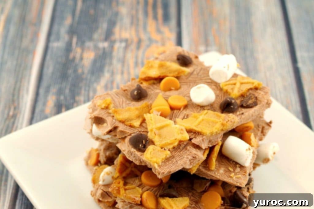 Chocolate Rocky Road Frozen Yogurt Bark