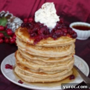 Holiday Spiced Gingerbread Pancakes with Sweet-Tart Cranberry Compote 18 Gingerbread Pancakes, beautifully stacked and ready to be enjoyed.