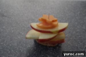 toothpick pushed through apple pie bite