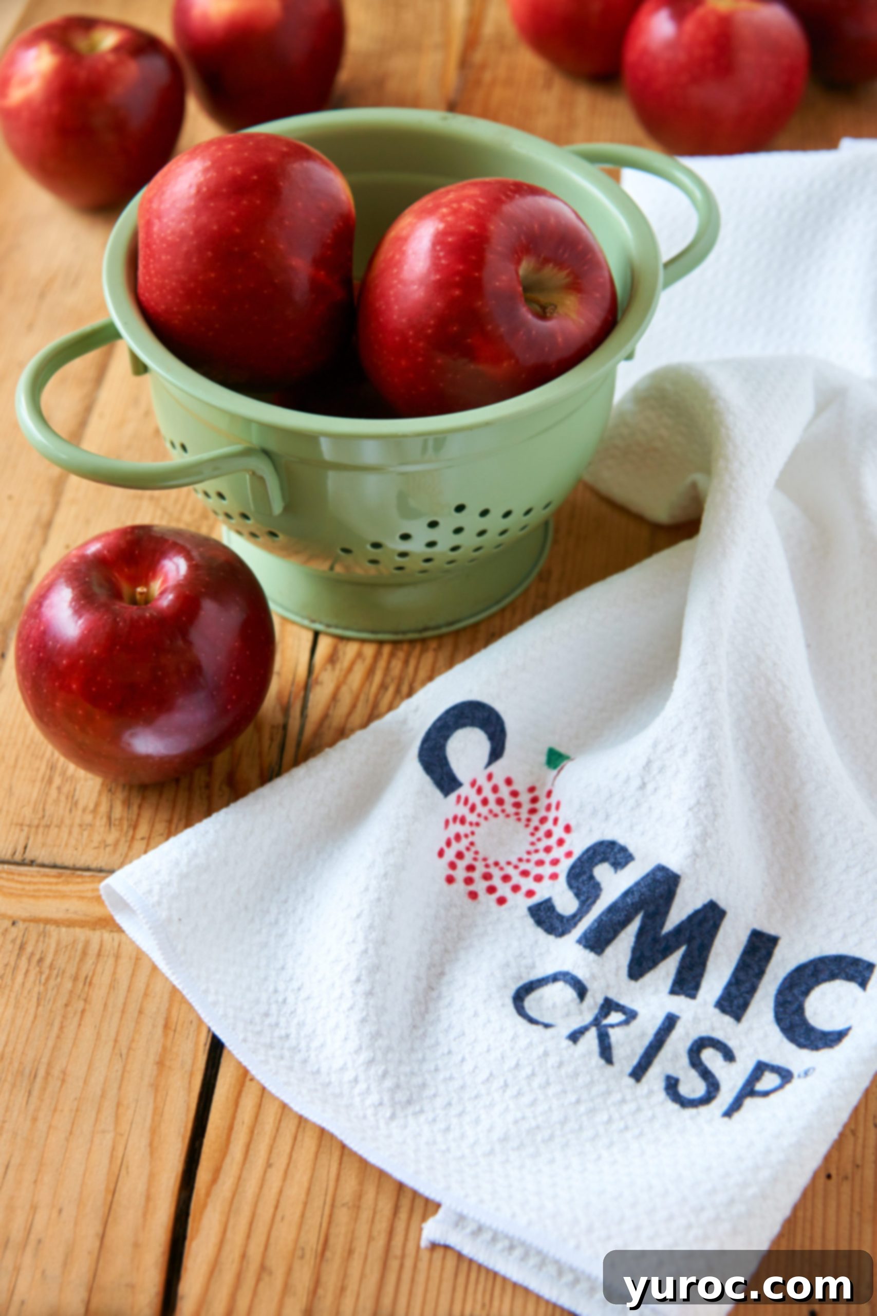 Cosmic Crisp apples in a crate