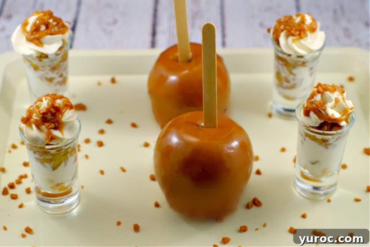caramel apple dessert shooters
